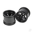 1:10 Wheel Rim 61.5mm Black 12mm Hex Pair