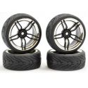 Fastrax 1/10 Tyre  Black/Chrome Wheel
