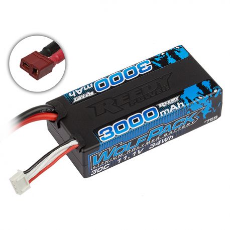 Wolfpack LiPo 3000mAh 30C 11.1V Shorty With T-Plug