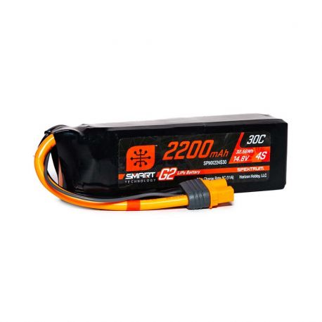 Spektrum 14.8V 2200mAh 4S 30C Smart G2 LiPo IC3