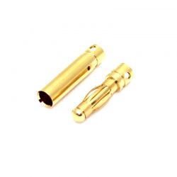 2mm Gold Bullet Connectors Pair With Heat Shrink
